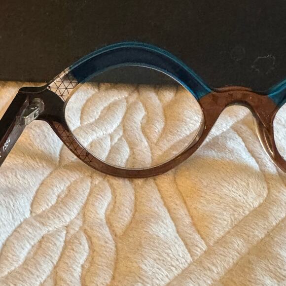 Anne et Valentin Blue and Brown and cross hatch handmade gorgeous frames - Picture 7 of 11